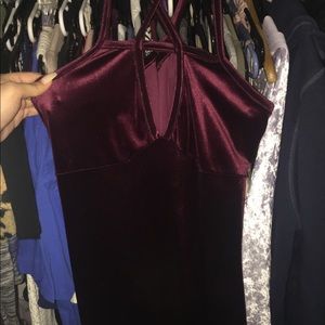 Burgundy velvet dress